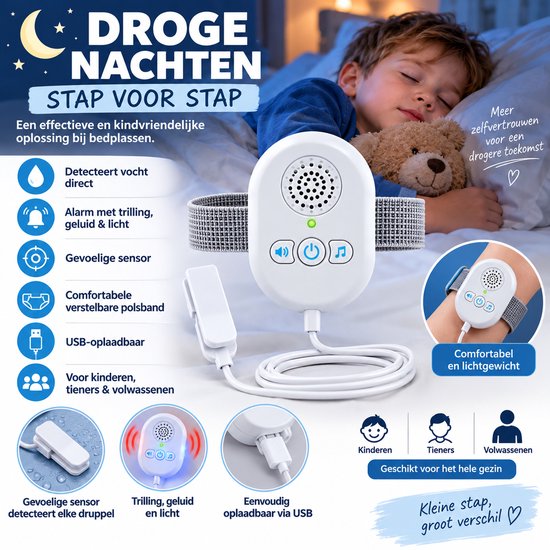 Oplaadbare plas wekker - Anti Bed plassen - Incontinentie - Kinderen Volwassenen van Dryly — afbeelding 4