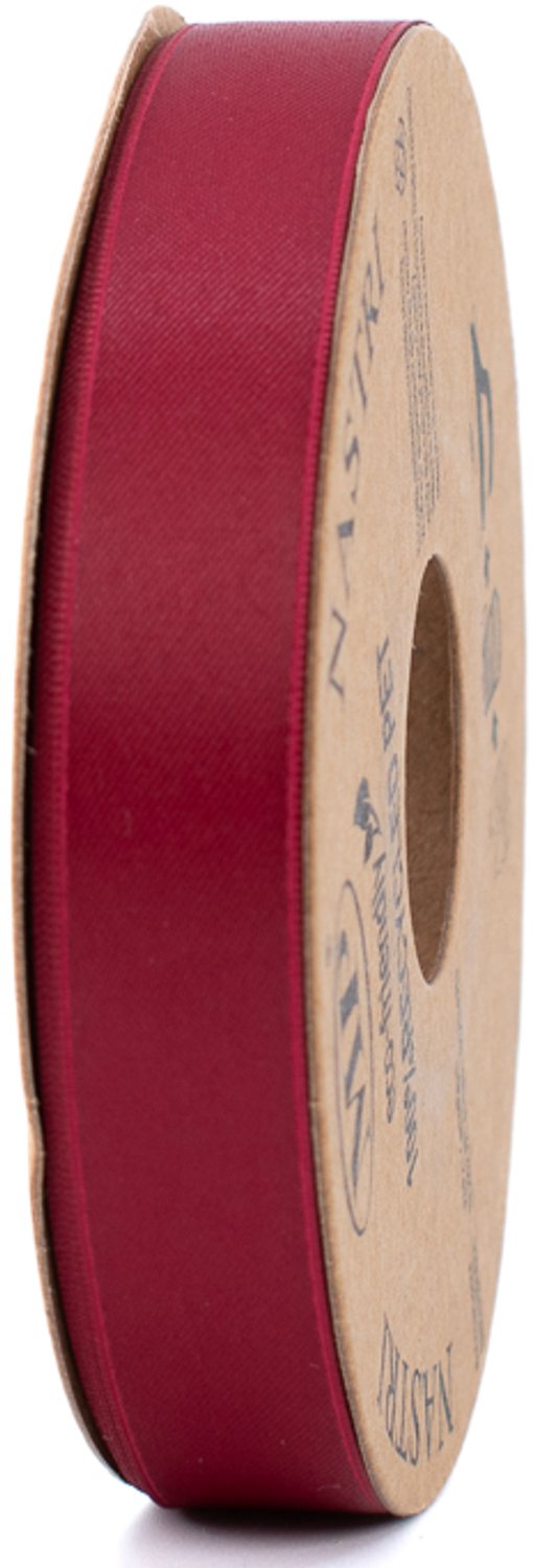 Gerecycled cadeaulint - decoratielint - bordeauxrood - 15 mm x 20 meter