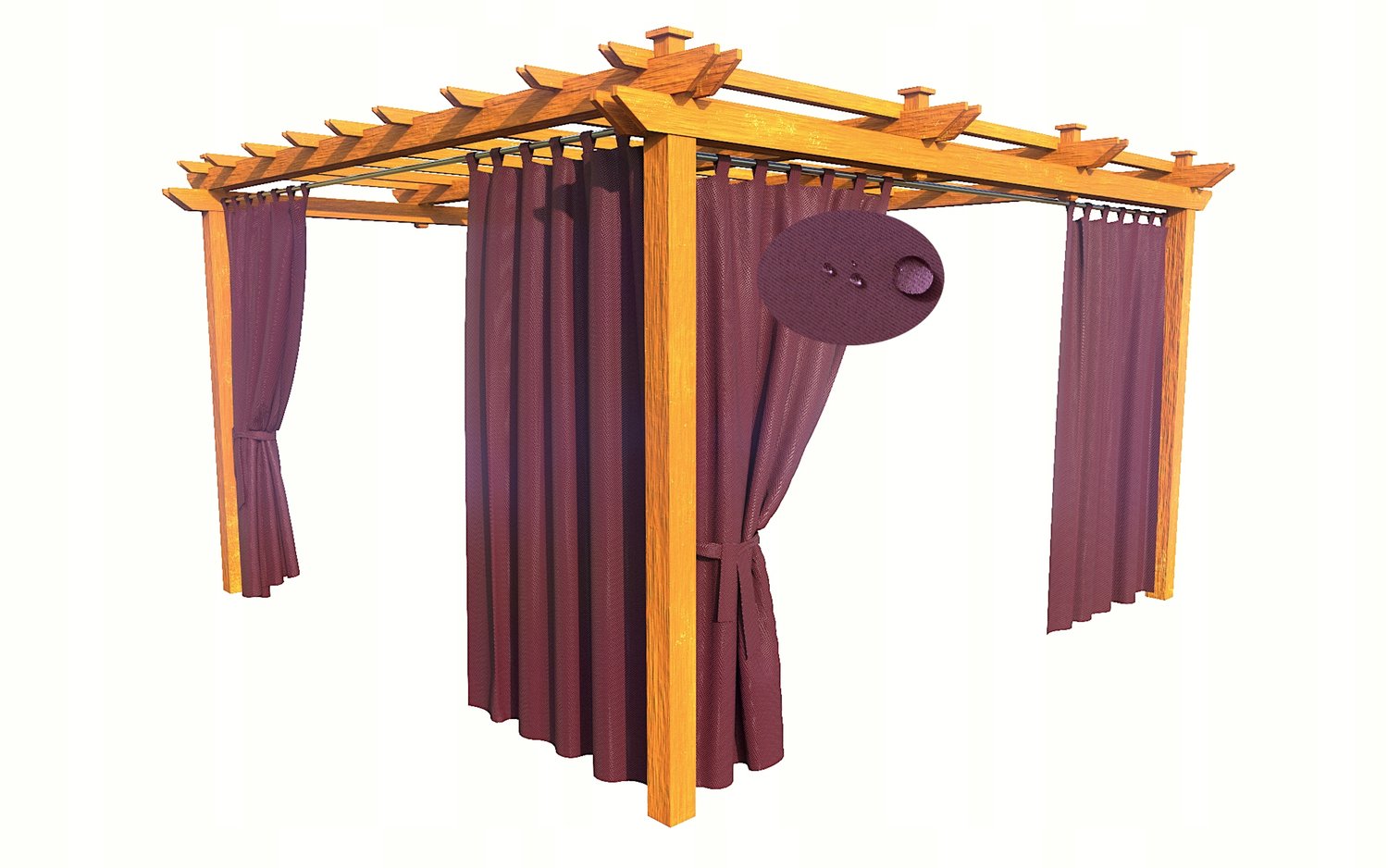 Waterdicht Gordijn voor Buiten - 155x200cm - Met Klittenband
