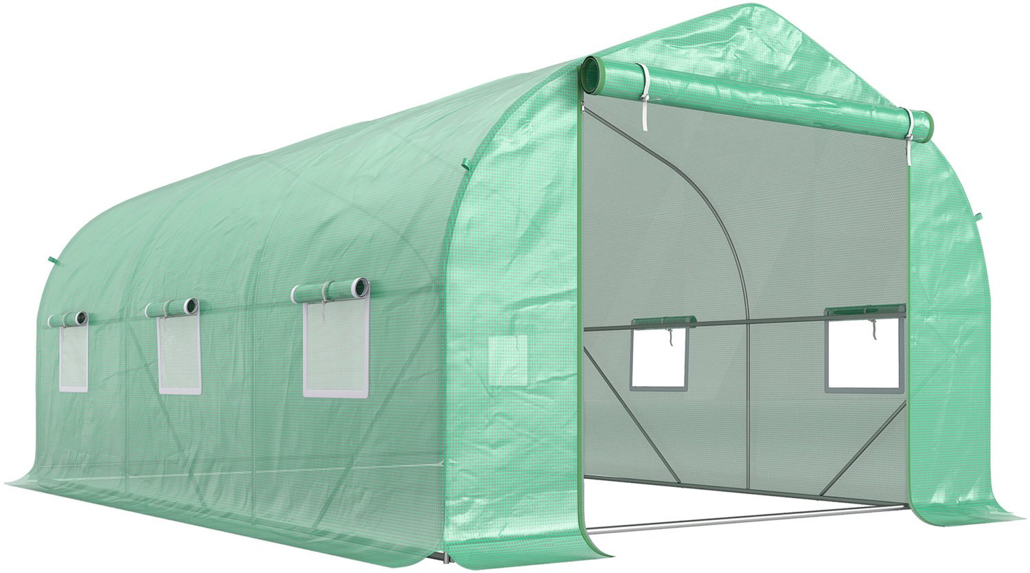 Sunona Foliekas - Met roldeur en 6 ramen - 450 x 300 x 205 cm - Groen
