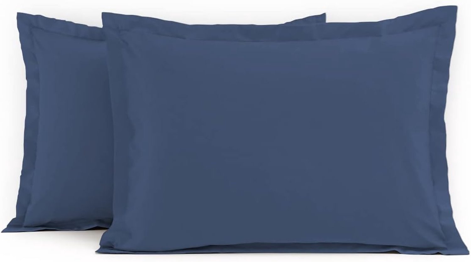 Famanu – Set van 2 katoenen kussenslopen - indigoblauw - 50 x 70 cm - zacht en ademend - geschikt voor kussens op bed - comfortabel en stijlvol