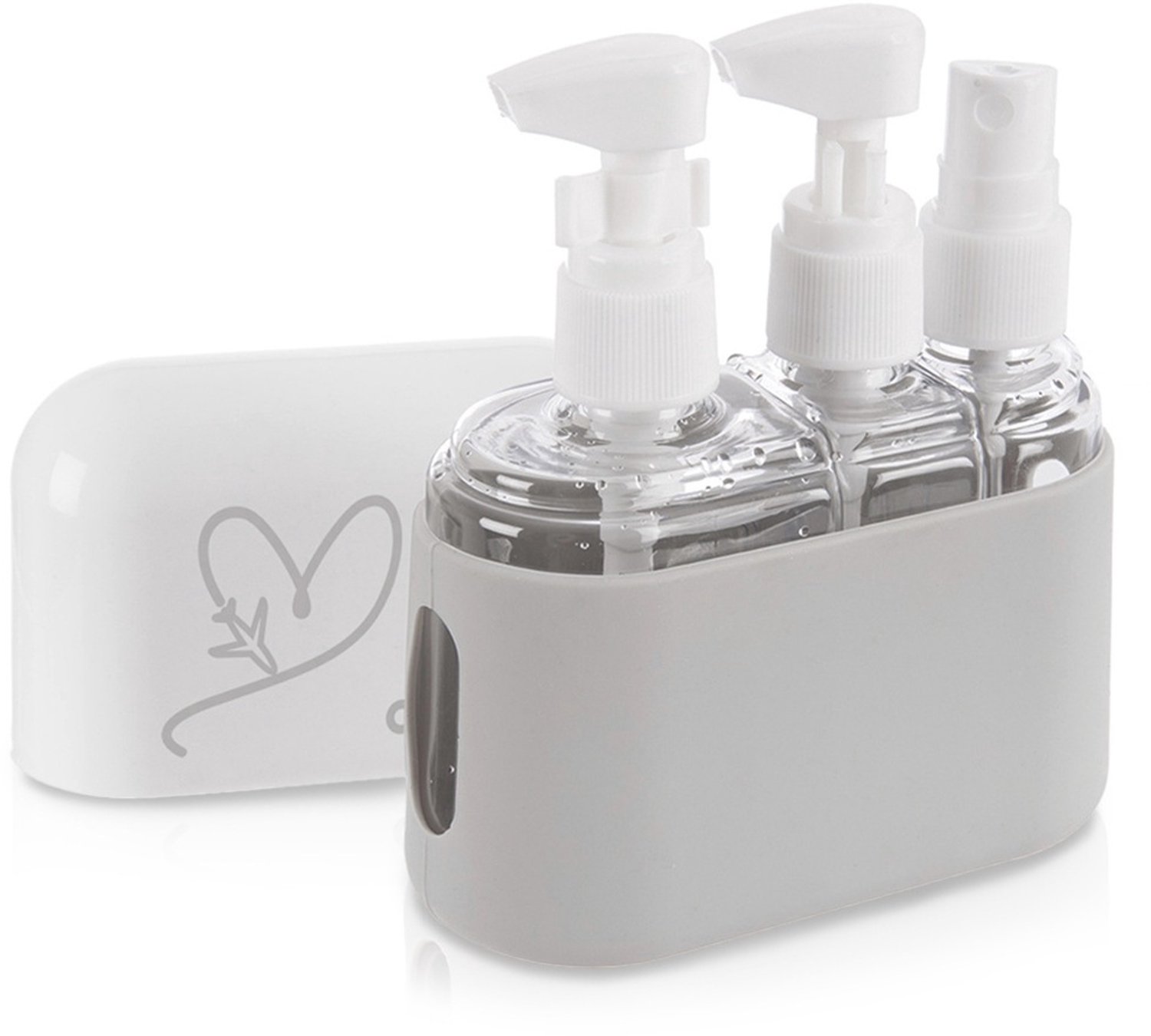 Reisflacons 3 stuks 50ml 100ml met siliconen etui