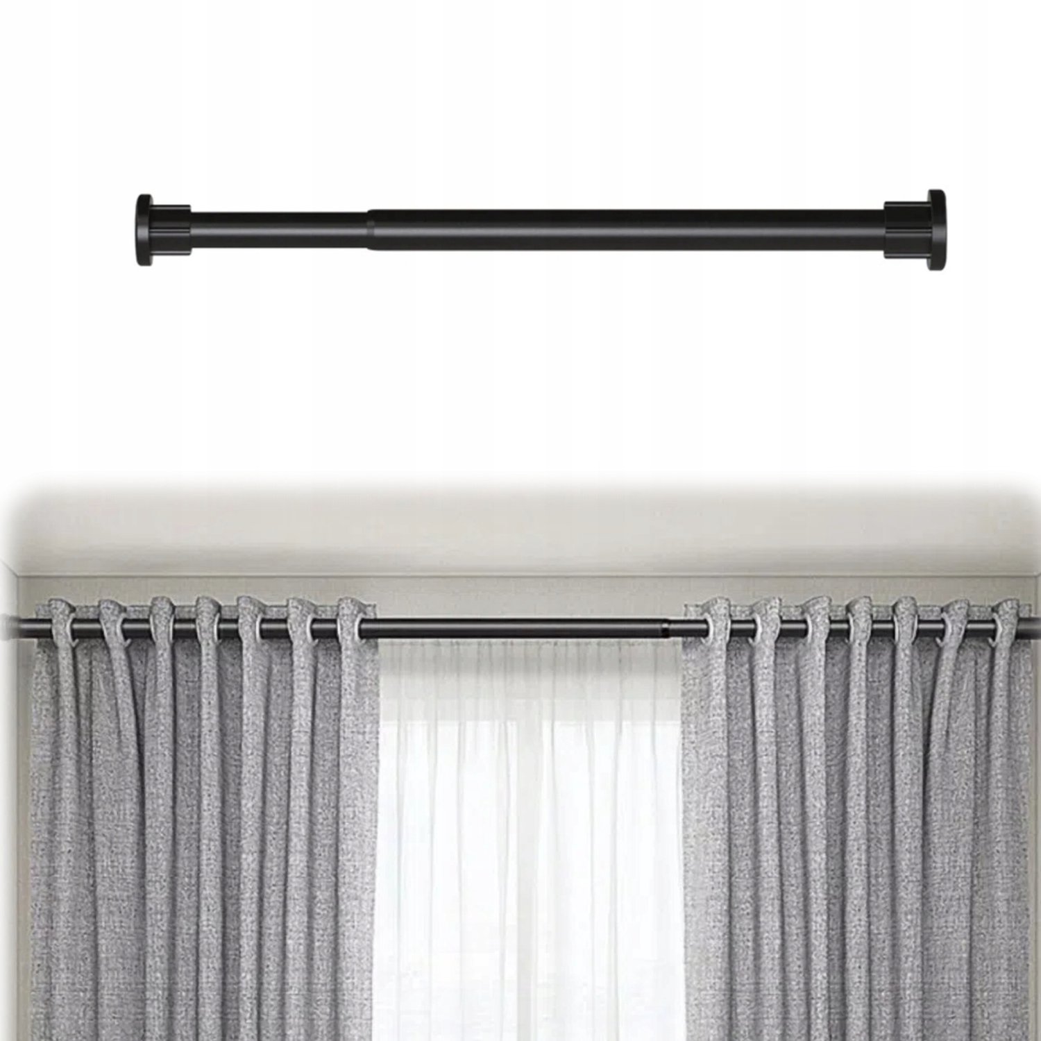 Telescopische Spanstang Gordijn & Douche - Zonder Boren - 70-120cm