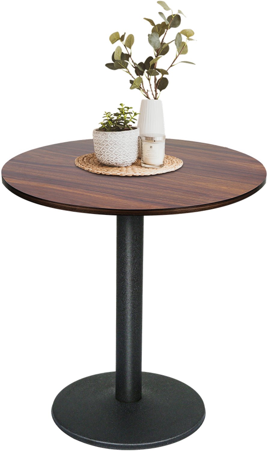 PIPIPOXER Eettafel Bistrotafel Bartafel Bijzettafel tuintafel MDF - Tafeltje - Ronde - Hout 60*60*75cm Houttint