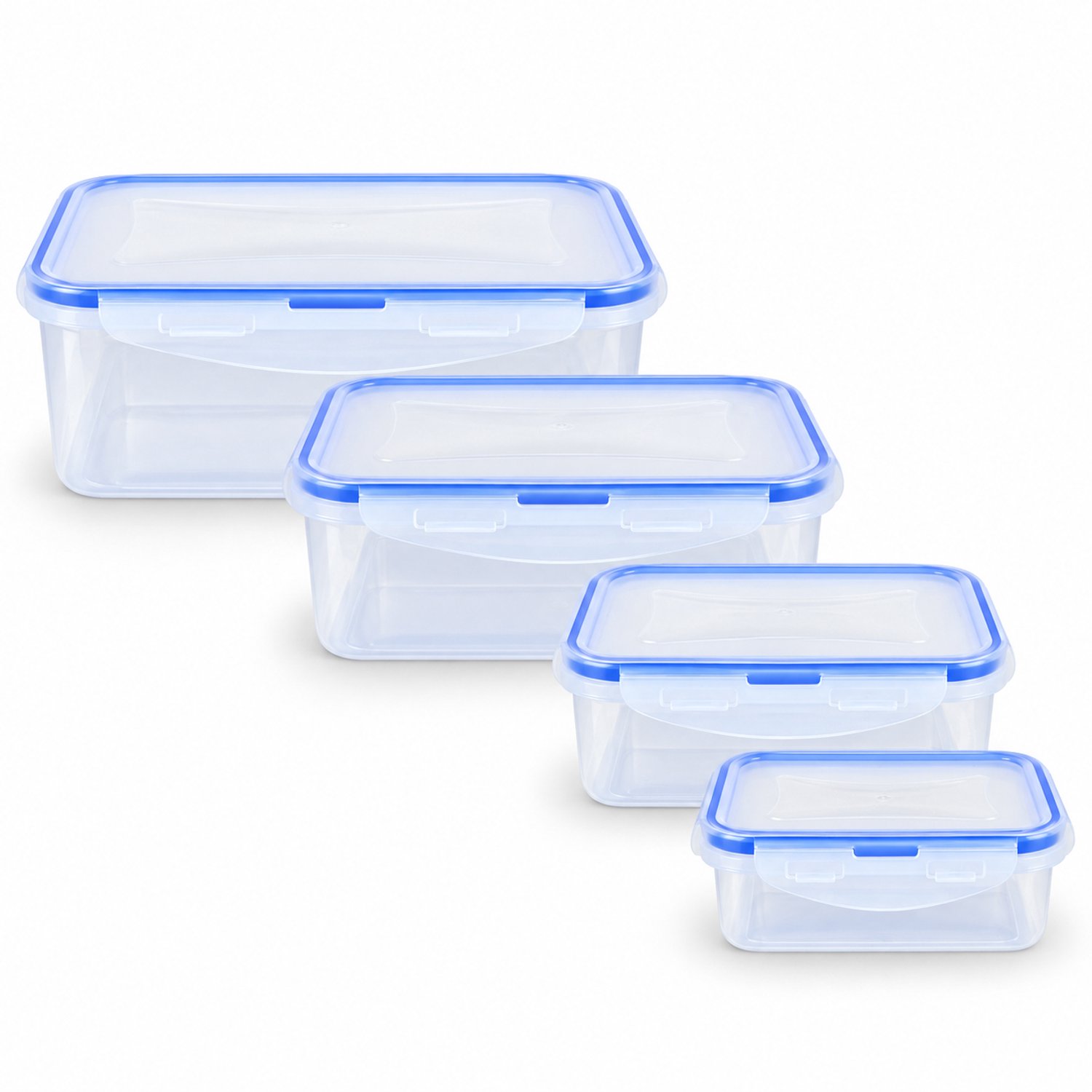 Vershoudbakjes met Deksel - 4-delig - 0,50 / 0,60 / 0,85 / 1,25 Liter - BPA-vrij