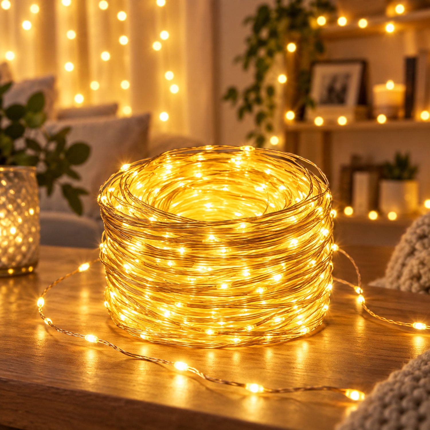 MUPOO Lichtsnoer Buiten 100M 800 LEDs - Lichtslinger Buiten met 8 Lichtstanden & Geheugenfunctie - Kerstverlichting Buiten - Tuinverlichting & Kerstboomverlichting voor Grote Tuin, Gevel en Kerst - Warm Wit - 1 Stuk