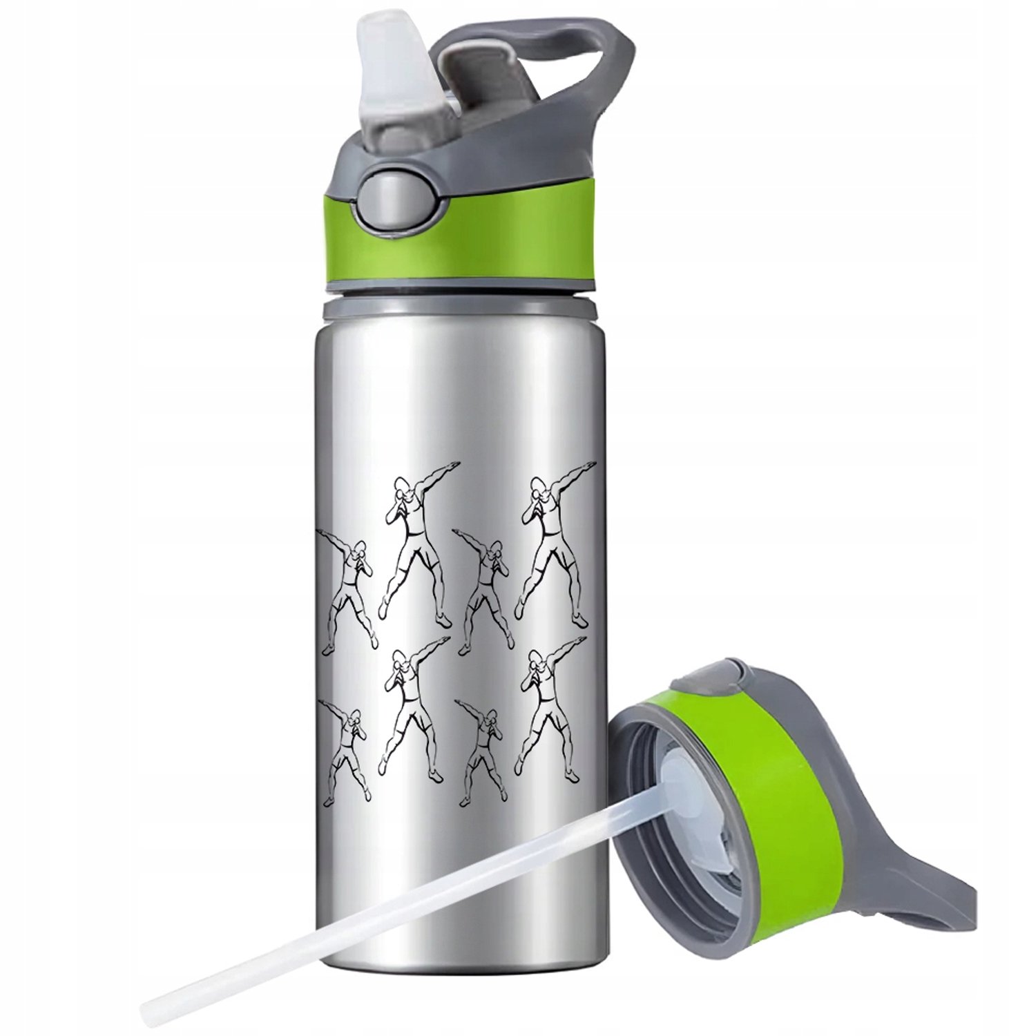 Aluminium Sport Bidon 650ml met Rietje en Handvat