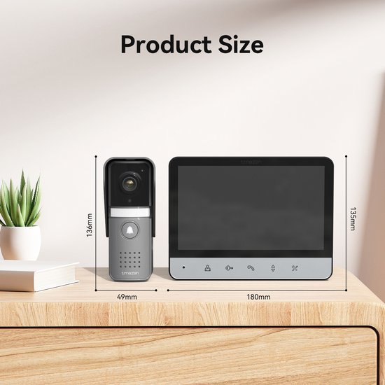 Videodeurbel Met Camera - 7 Inch Kleurendisplay - 120 Graden Groothoekcamera - Bedraad - Voor Huisbeveiliging — afbeelding 3