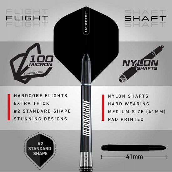 RED DRAGON Pegasus Wolframen Darts 22g - Professionele Set van Red Dragon — afbeelding 2