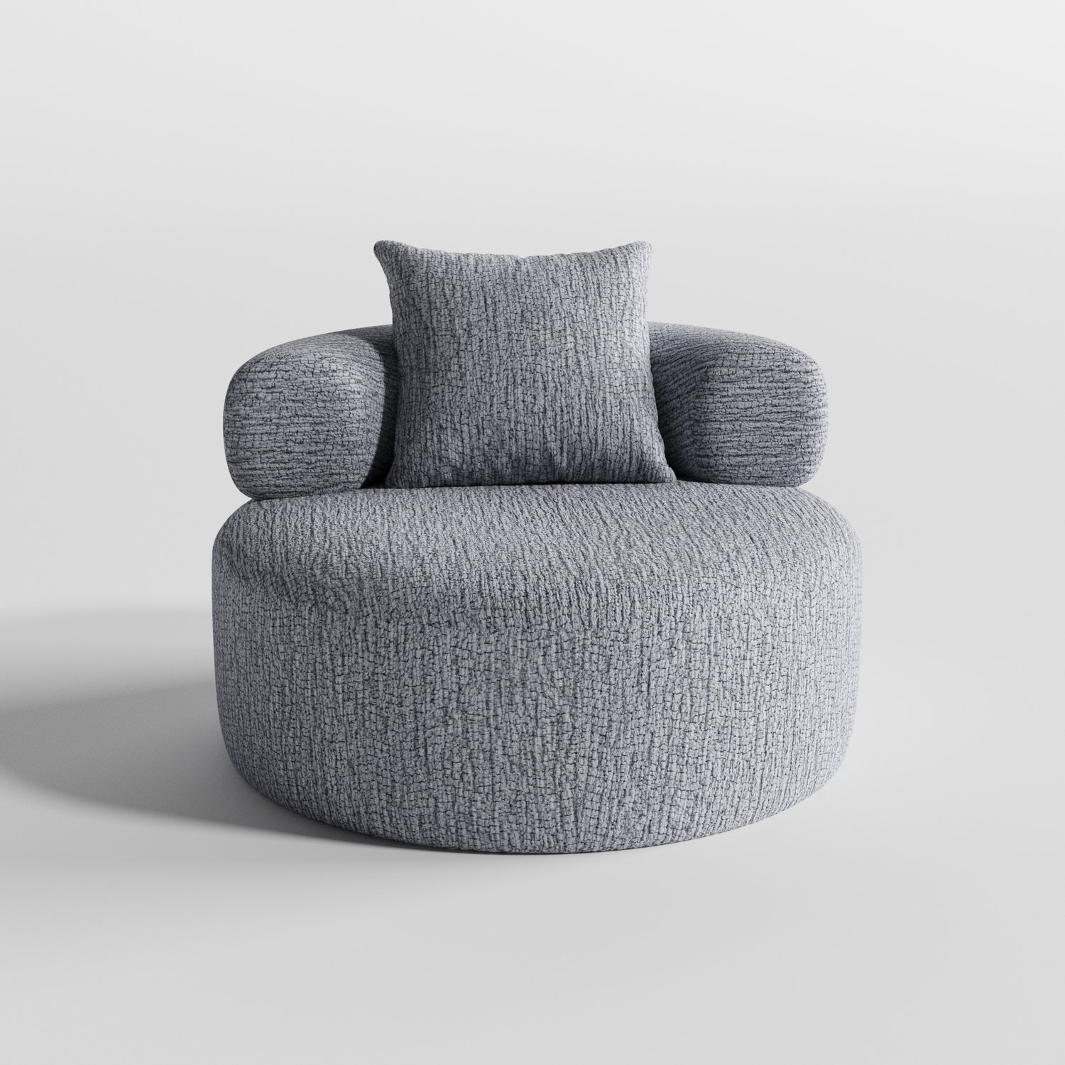 in& out door furniture 100 cm zitzak voor volwassenen, ronde luie loungestoel, met 1 kussen, hoogdichte schuimvulling, indoor eenpersoons sofa-stoel, eenpersoons gaming sofa-stoel, voor woonkamer, slaapkamer en werkkamer, grijs