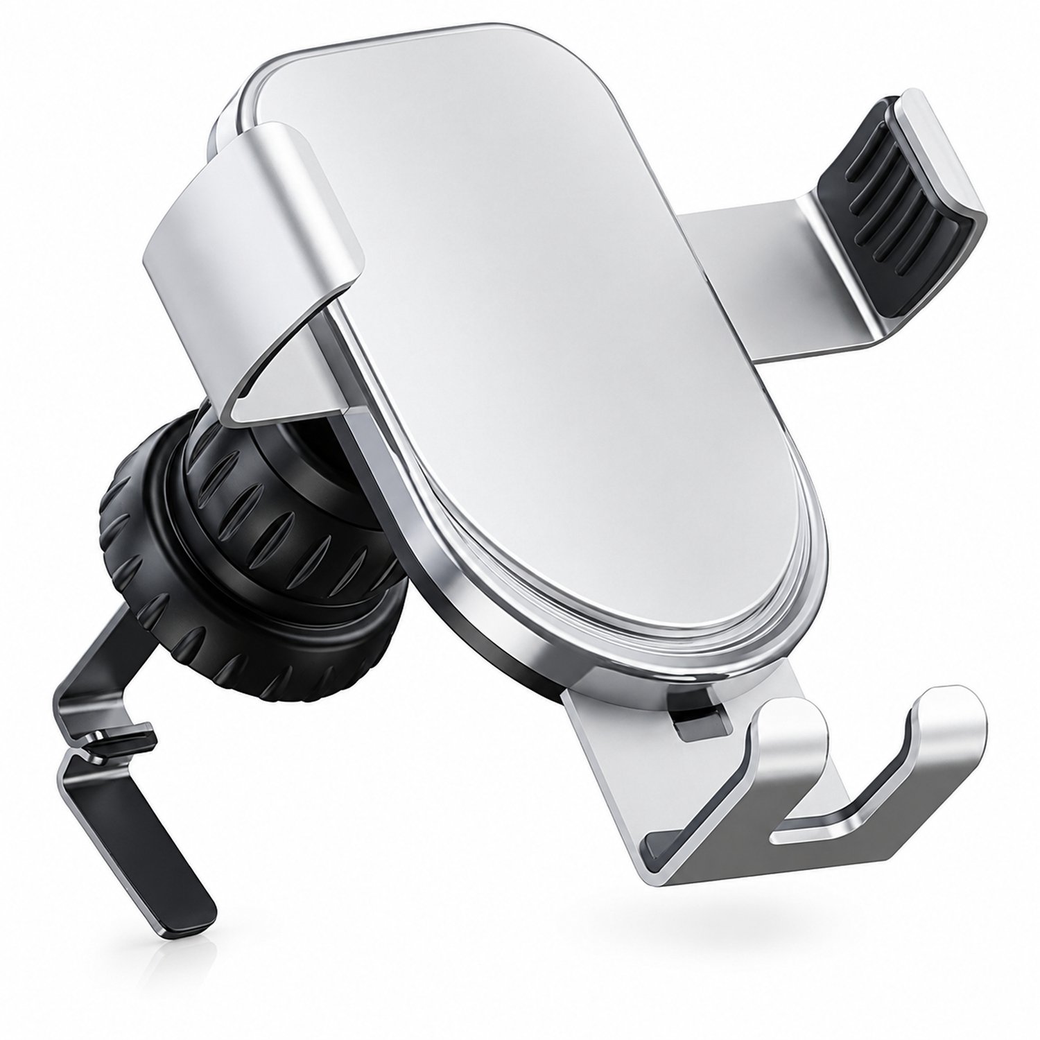 Telefoonhouders auto – zilverkleurige telefoonhouder voor het ventilatierooster, zwaartekrachtmodel