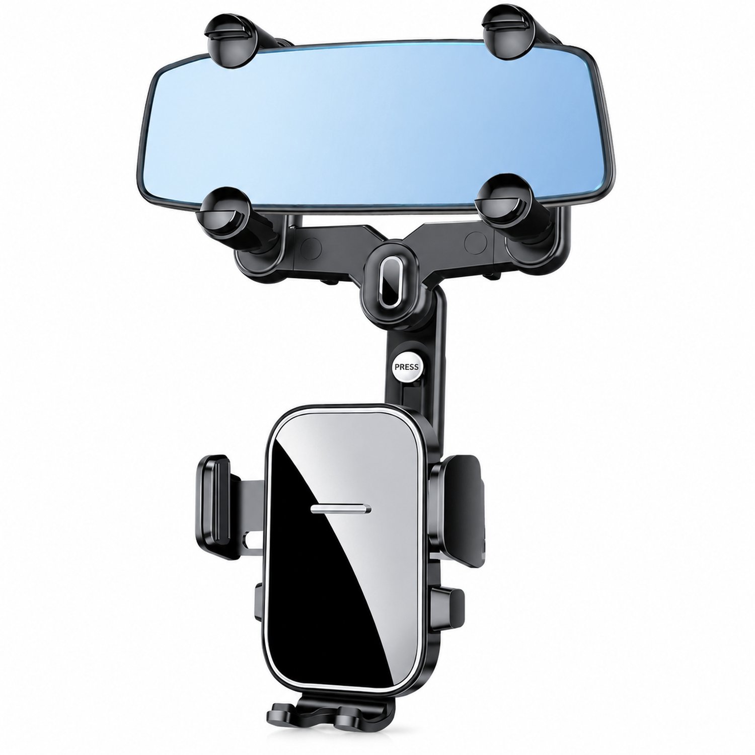 telefoonhouders auto voor de achteruitkijkspiegel met klem voor navigatie 2026 model zwart