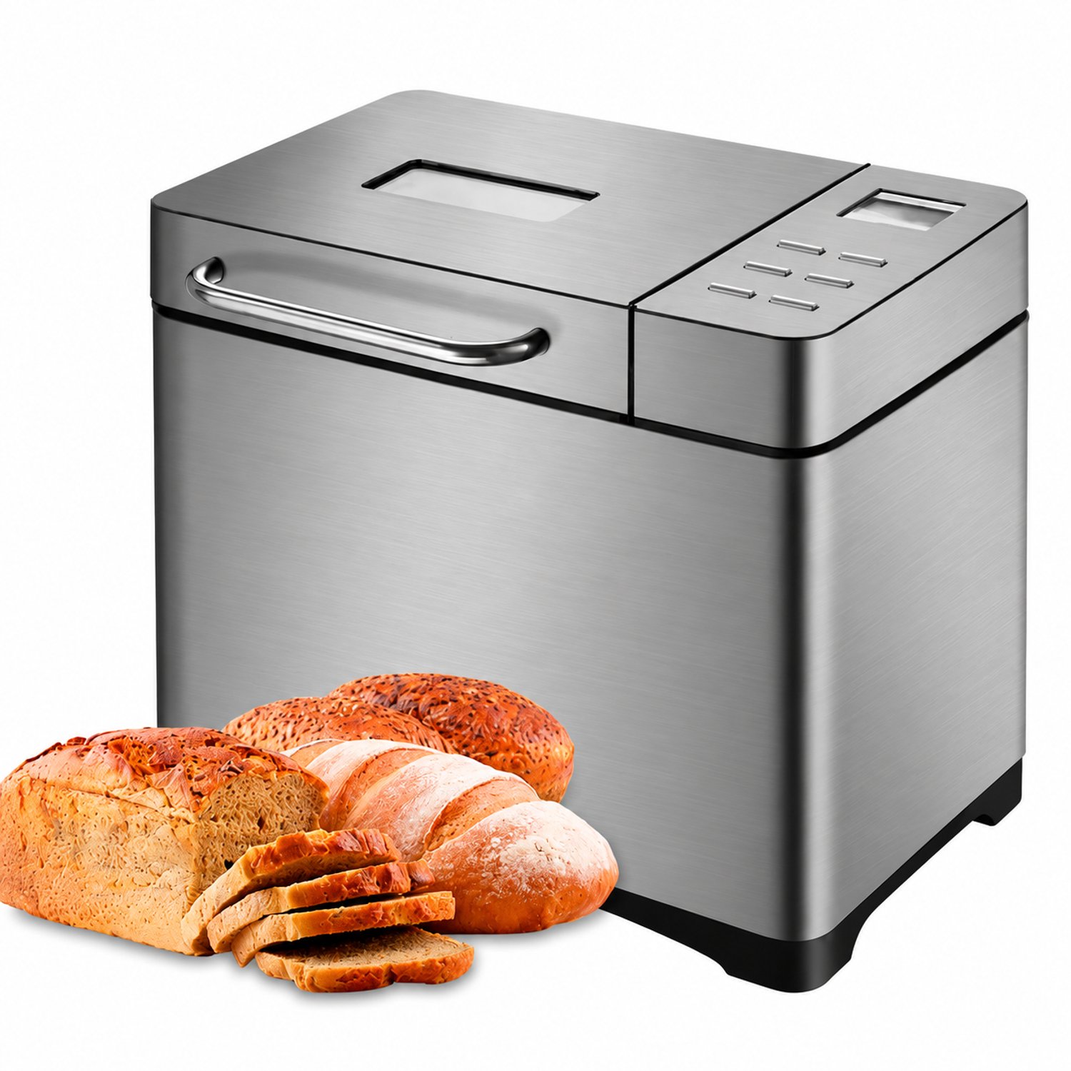 TREVOR - 19-in-1 Broodbakmachine - 1KG - Automatische fruit- & notendispenser - Timerfunctie - Kijkvenster - Glutenvrij programma