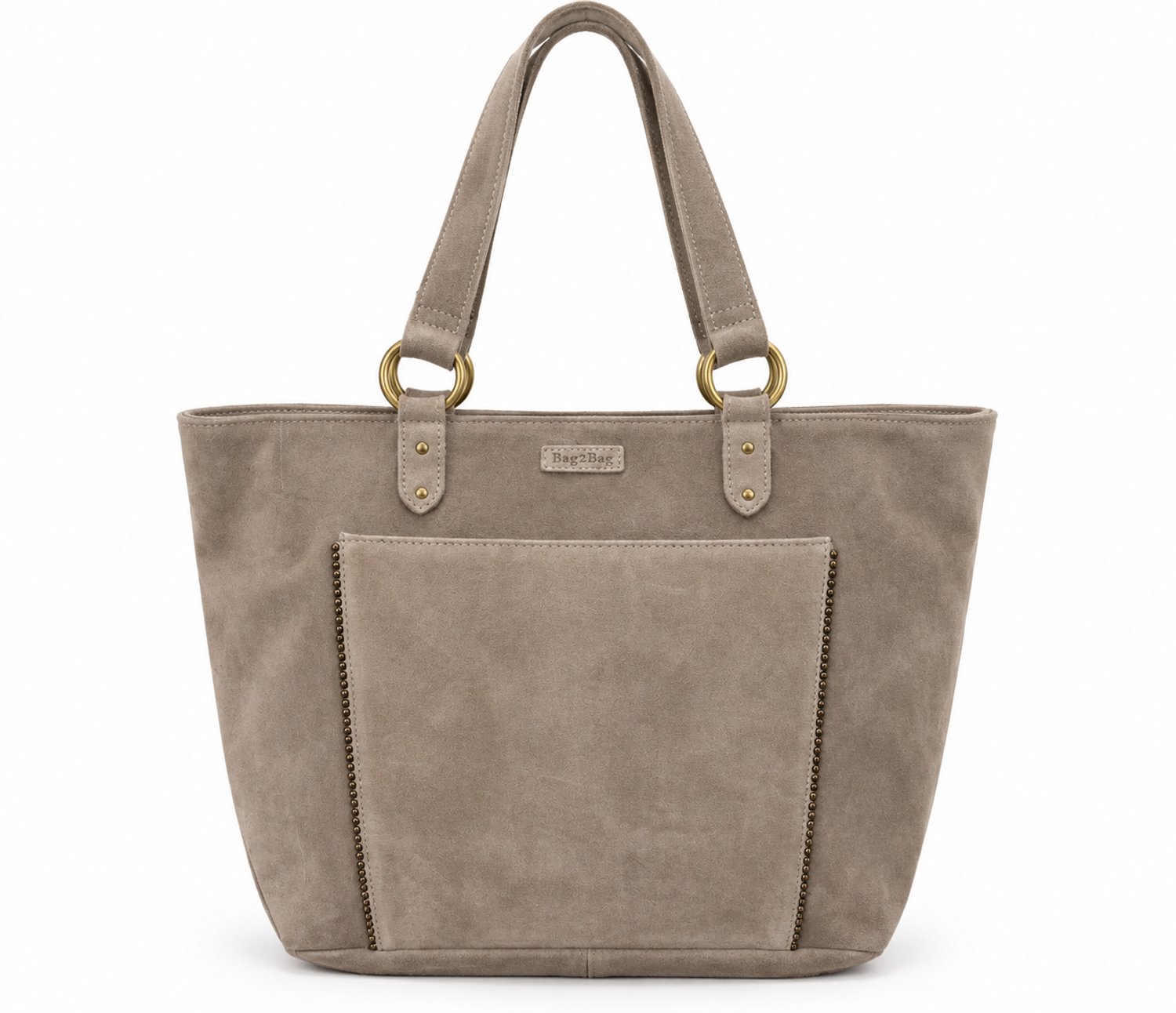 Bag2Bag Grote Stoere Suede Shopper Soddy LIght Khaki