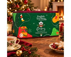 English Tea Shop Christmas Tree Collection Green - Biologische Kerstthee Cadeauset - 6 Piramide Theezakjes - Groene Kerstboom Geschenkverpakking