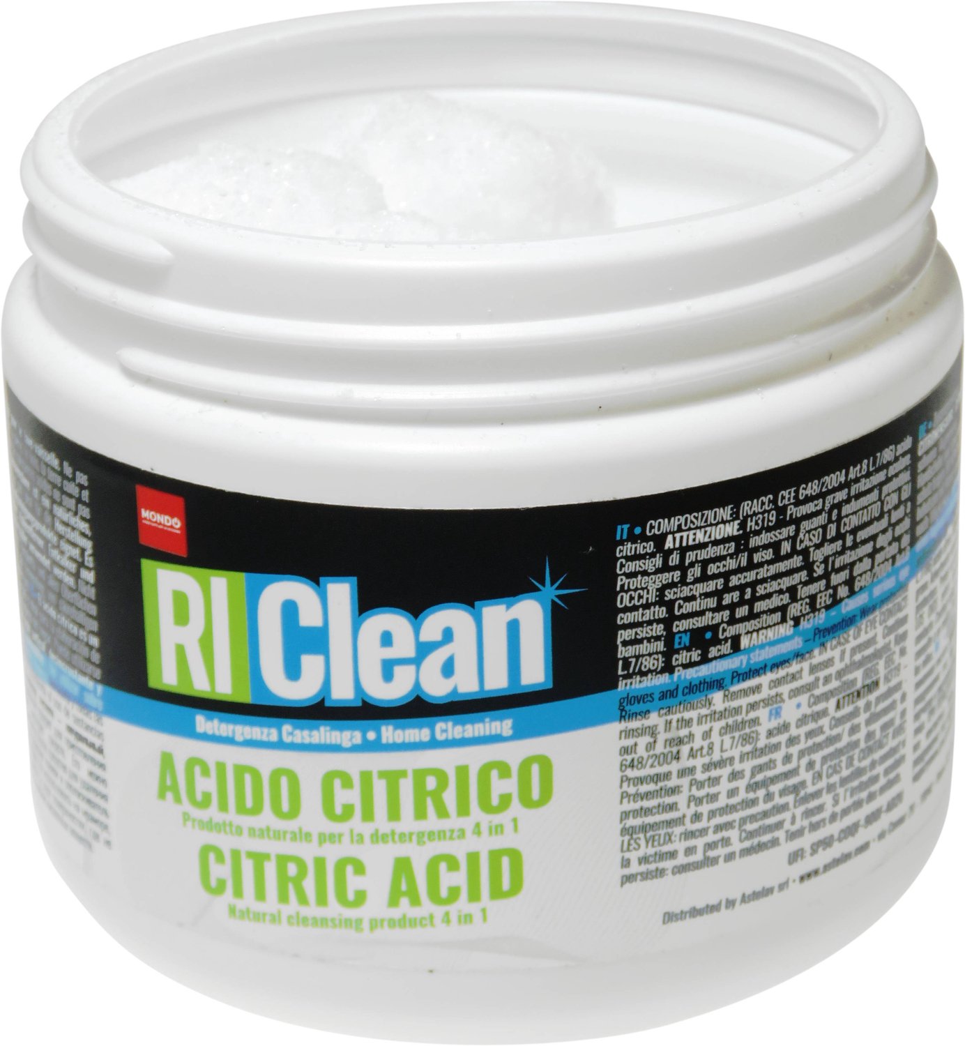Mondo RIClean Citroenzuur kristallen - 500g in pot - Citric Acid Crystals Powder - voor ontkalken reinigen schoonmaken - universeel ontkalkingsmiddel voor vaatwasser wasmachine koffiezetapparaat