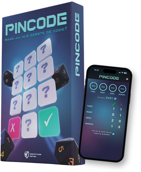 Pincode - Kraak de code - Dobbelspel & denkspel - Familiespel - 1-4 spelers - Vanaf 8 jaar