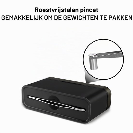 Kalibratiegewichten 210 g, 9 STKS Hoge Precisie Schaal Kalibratie Kit 1g 2g 5g 10g 20g 50g 100g RVS Pincet Gram, Mg Lab Schaal — afbeelding 4