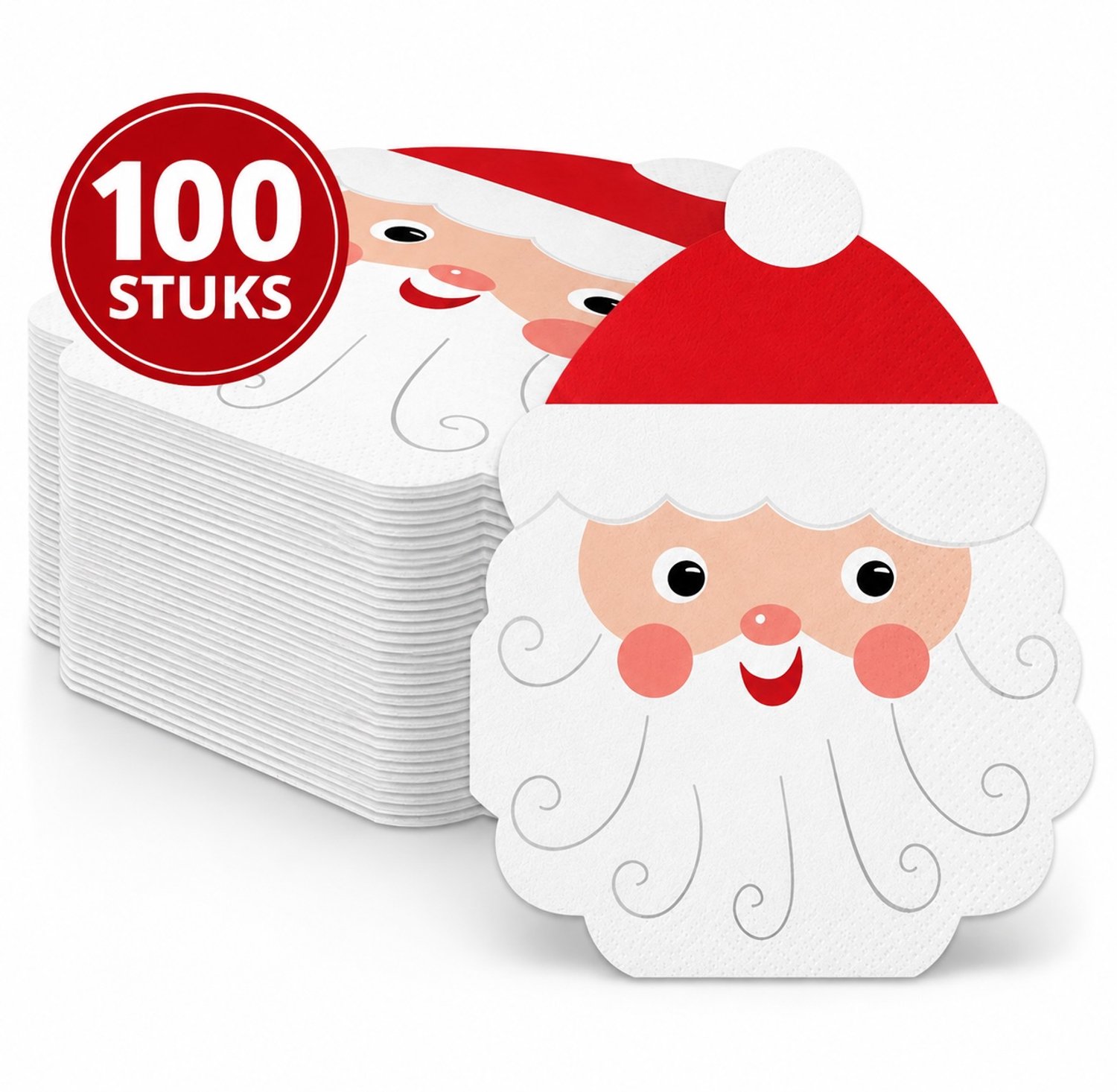 Kerst servetten met kerstman - 100 stuks & 8-laags - Hoogwaardig papier - Feestelijk design - 15,5 x 10,5 cm