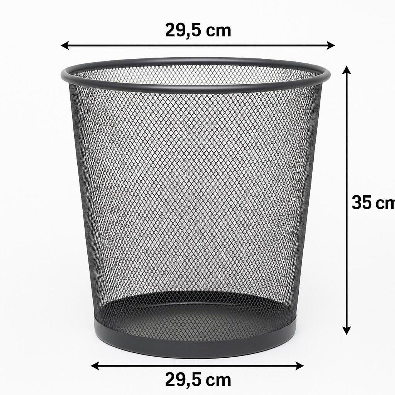 Prullenbak 19 liter - metaal - zwart - ideaal voor kantoorafval - ServiceTopper