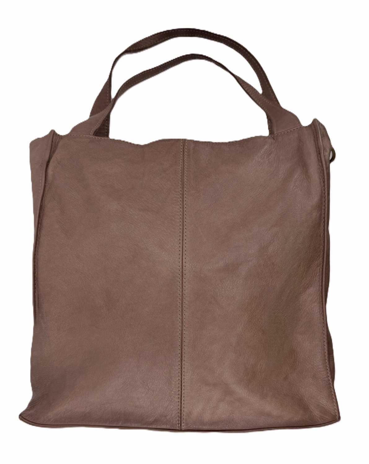 Ruime leren handtas / schoudertas / laptop tas van prachtig dik leer - Handmade in Italy - Stoer en elegant - Premium leather