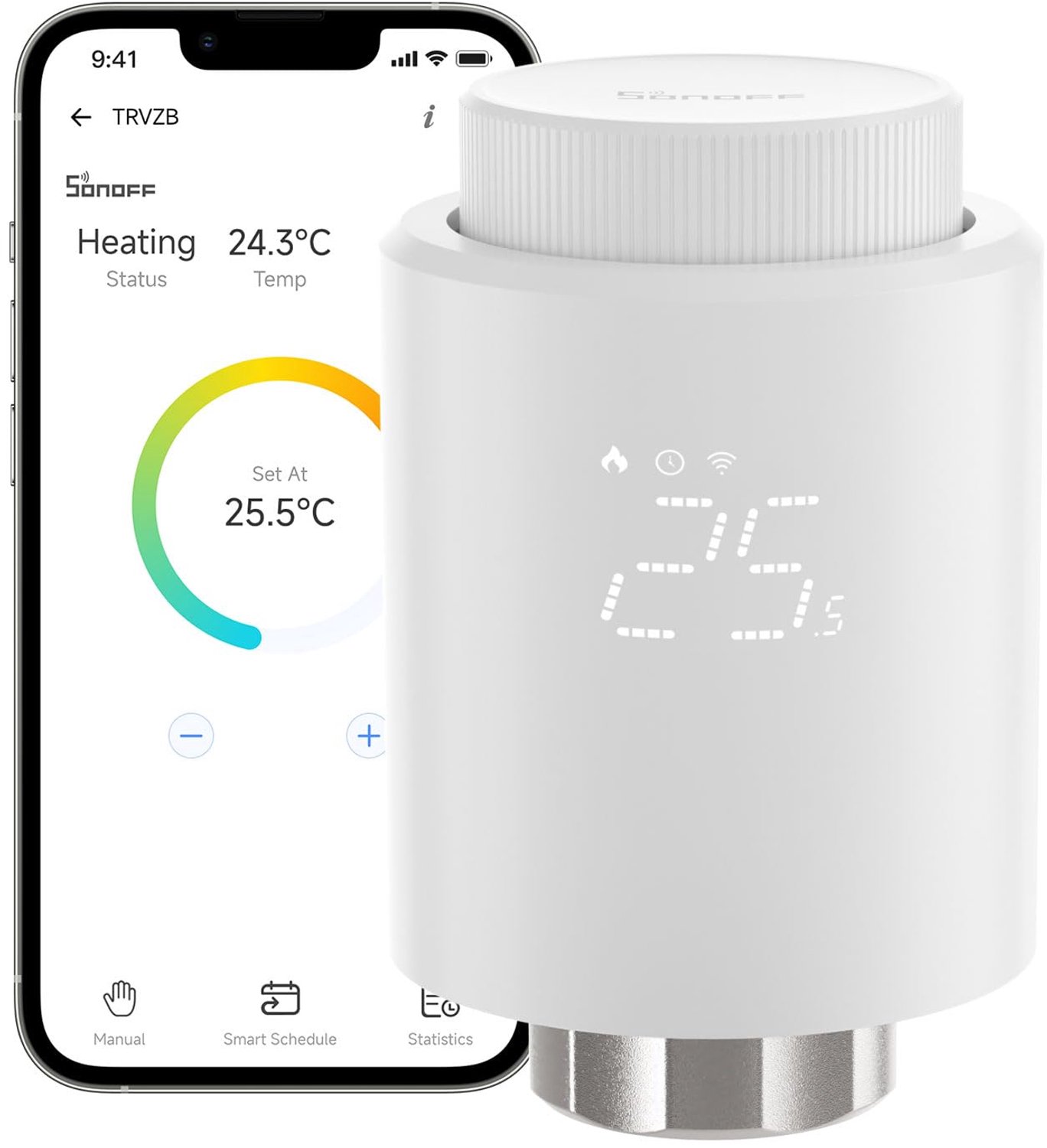 TRVZB Thermostatic Radiator Valve, Smart Thermostat with App Functionality, Zigbee Thermostat Requires Zigbee 3.0 Hub, Compatible with /Home Assistant