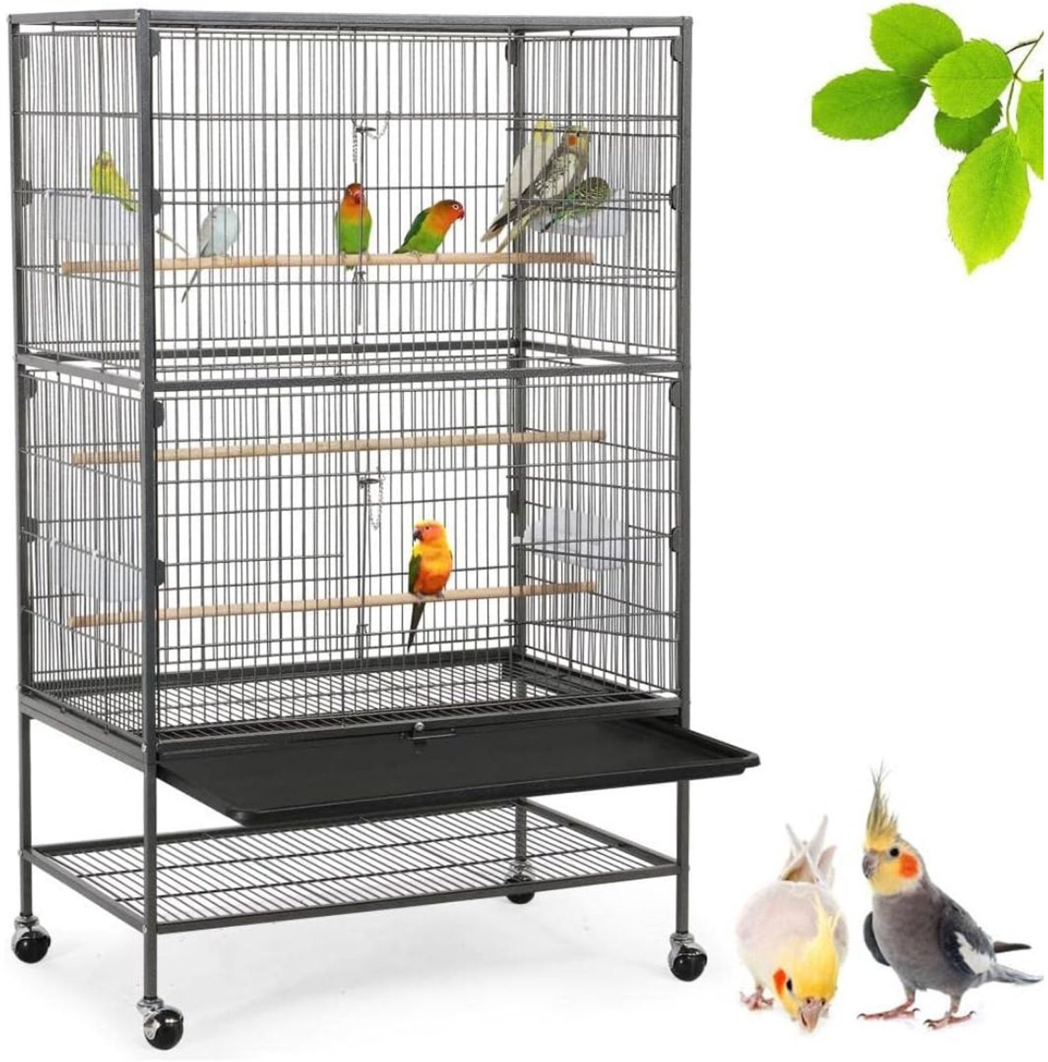 Vogelkooi - Papegaaienkooi - Vogelkooien voor Binnen - Zwart