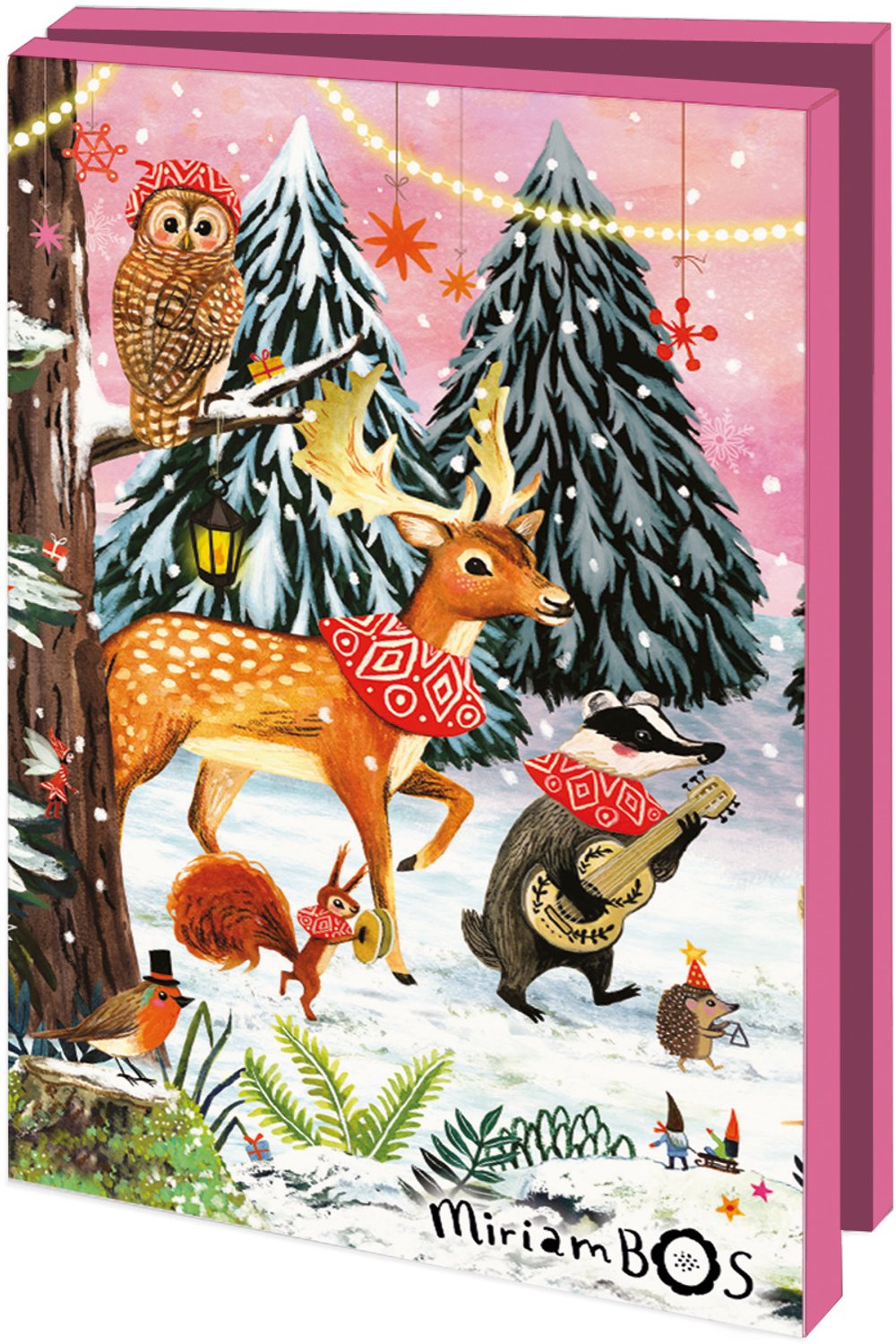 Kerstkaarten 10x - Kaartenmapje met env. Klein - Forest, Miriam Bos - 2x5 motieven