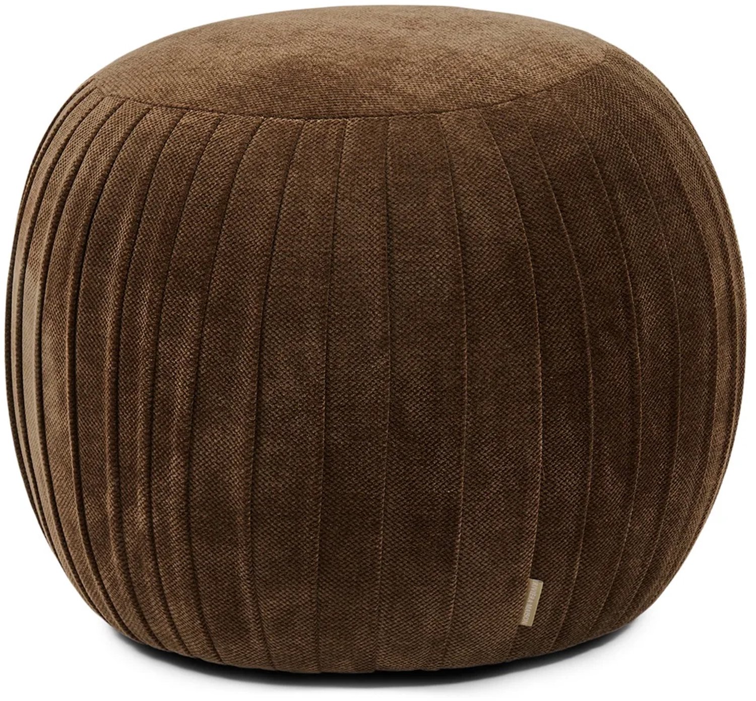 Riviera Maison Rivièra Maison Paris Poef - Vintage Jacquard - Grime Brown - Ø 51 x 41 cm Bruin