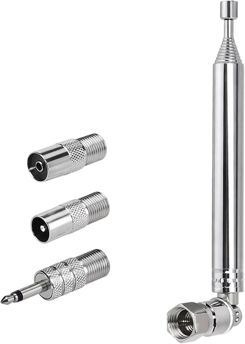Hifi-installatie, telescoopbeugel voor mini-ontvanger, AV-ontvanger, Dab AM 75 ohm, telescoopantenne, 76 cm, binnen, voor hifi-installatie, FM-tuner, radio, ontvanger, stereo, Dab +