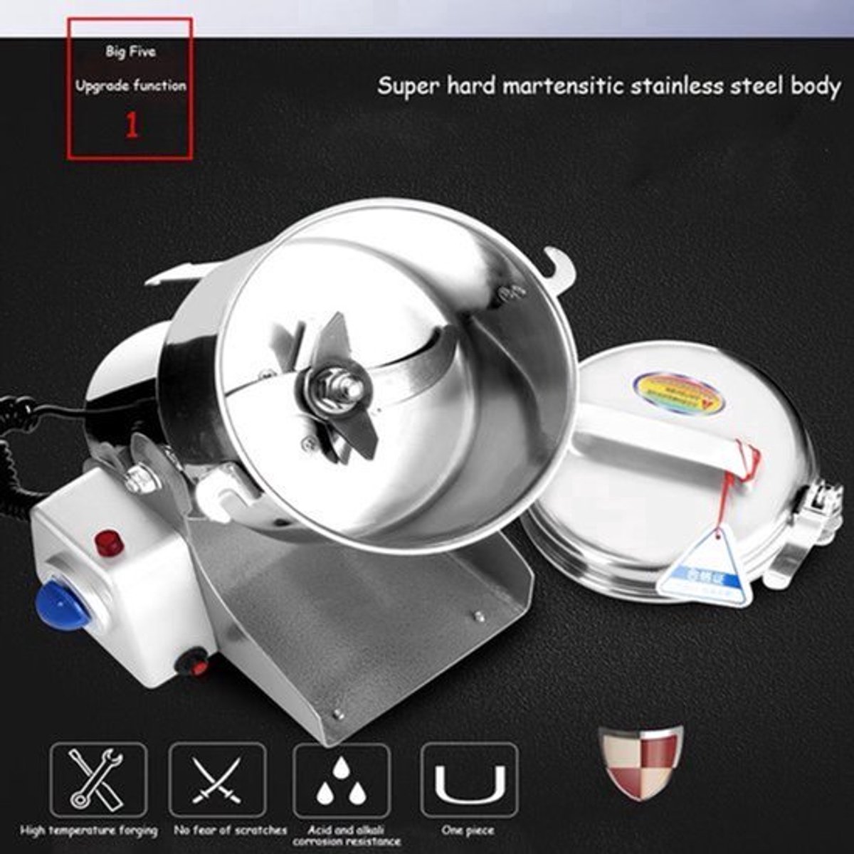 Elektrische Koffie- En Kruidenmolen – Koffiemolen – Kruidenmolen – Notenmaler – Maalmachine – Roestvrijstalen Design – Instelbare Maalgraad