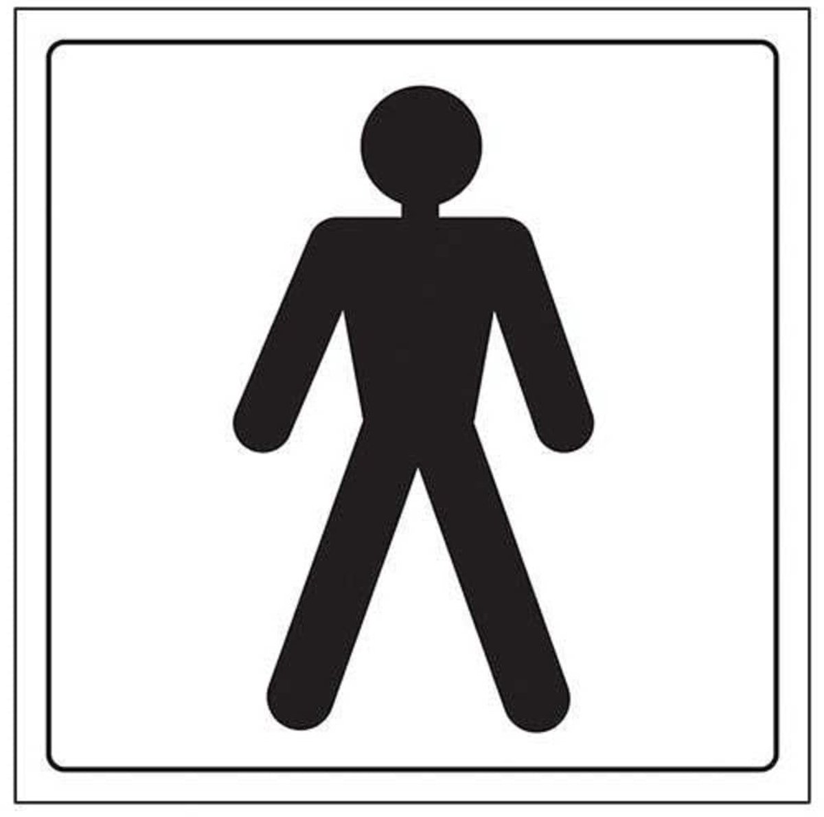 Gents/Mannelijk WC-deurbordje - 150mm x 150mm - 2mm Rigid Plastic