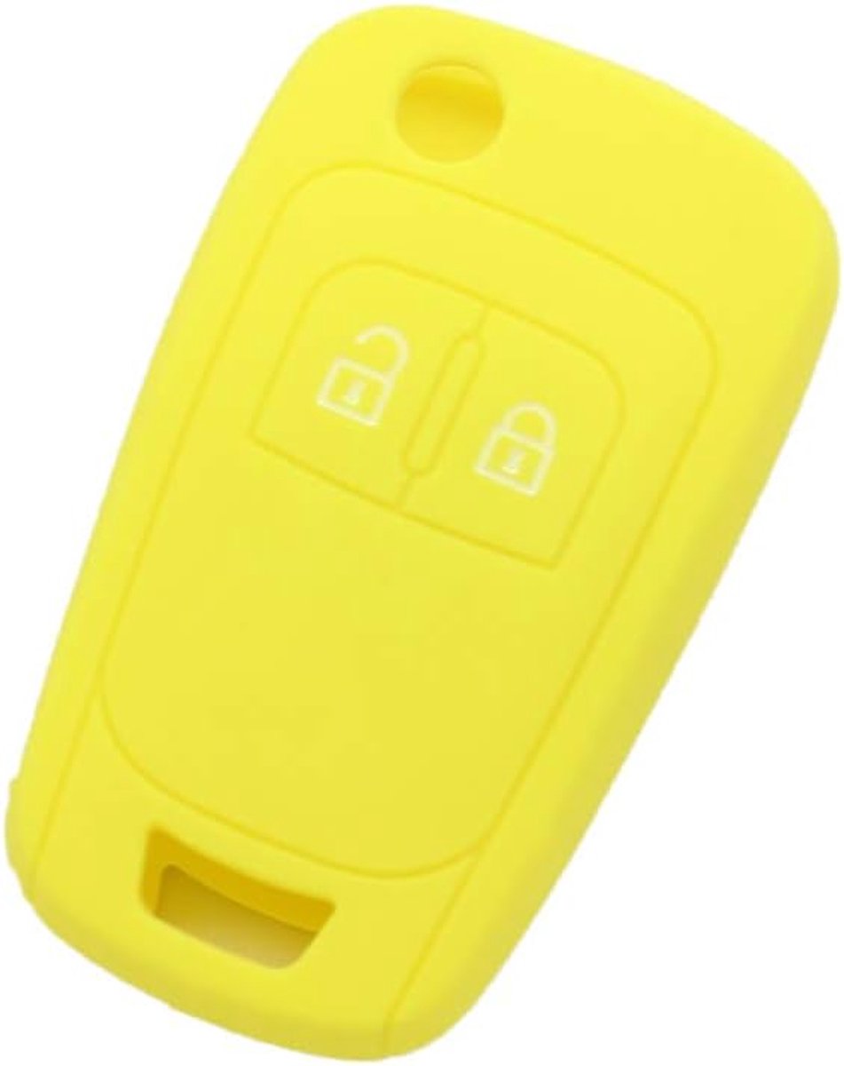 Cover Protector Case Houder Skin Jacket Compatibel met OPEL VAUXHALL 2 Button Flip Remote Key Fob CV9624 Geel