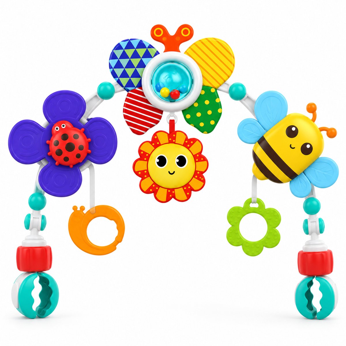BOTC Speelboog Baby - Wagenspanner met Hangend Speelgoed - Voor Kinderwagen, Autostoeltje, Wieg & Ledikant - Baby Speelgoed - Kleurrijk - Vlinder