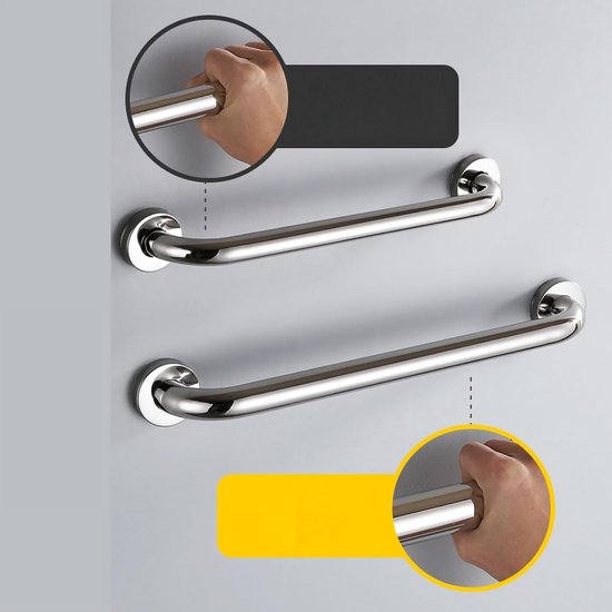 Veilige Douchegrepen van RVS - Handgreep voor Badkamer, Douchestoel en Senioren - 30 cm Handrail met Stevige Bevestiging — afbeelding 5