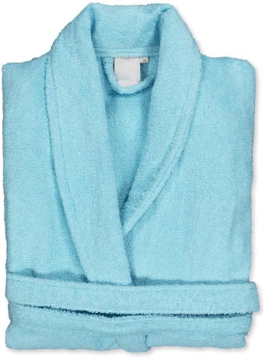Badjas - Badjas voor Dames of Heren - 100% Katoen - 420 g/m² - Badjas van Turquoise Badstof