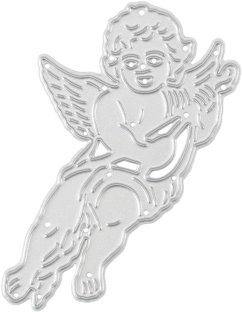 Choice Kerst snijden, engelvormige dobbelsteen, 4,9 x 5,7 cm, benodigdheden voor het maken van kaarten, metalen matrijzen voor scrapbooking, doe-het-zelf en papierambachten, zilver, 49 x 57