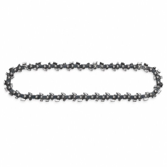 Een kettingzaagketting van 8 inch met stalen schakels.