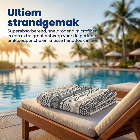Surfponcho, omkleedhanddoek, badjas met capuchon voor volwassenen (heren en dames). Ideaal voor zwemmen, het strand, surfen, duiken, thuis, warmwaterbronnen en baden, Kid-M — afbeelding 4