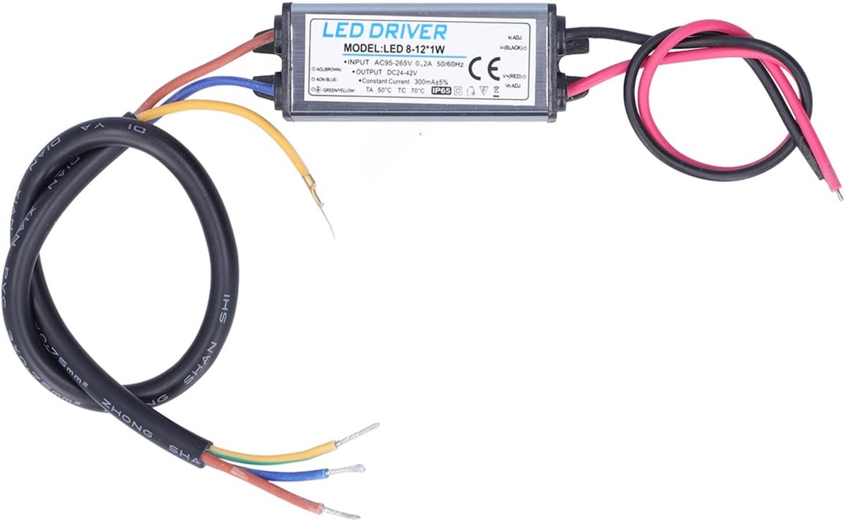 Led-driver, AC 230 V naar DC 24-42 V, 300 mA, transformatoradapter, IP65, waterdicht, constante spanning, voor computerproject, binnenverlichting en buiten