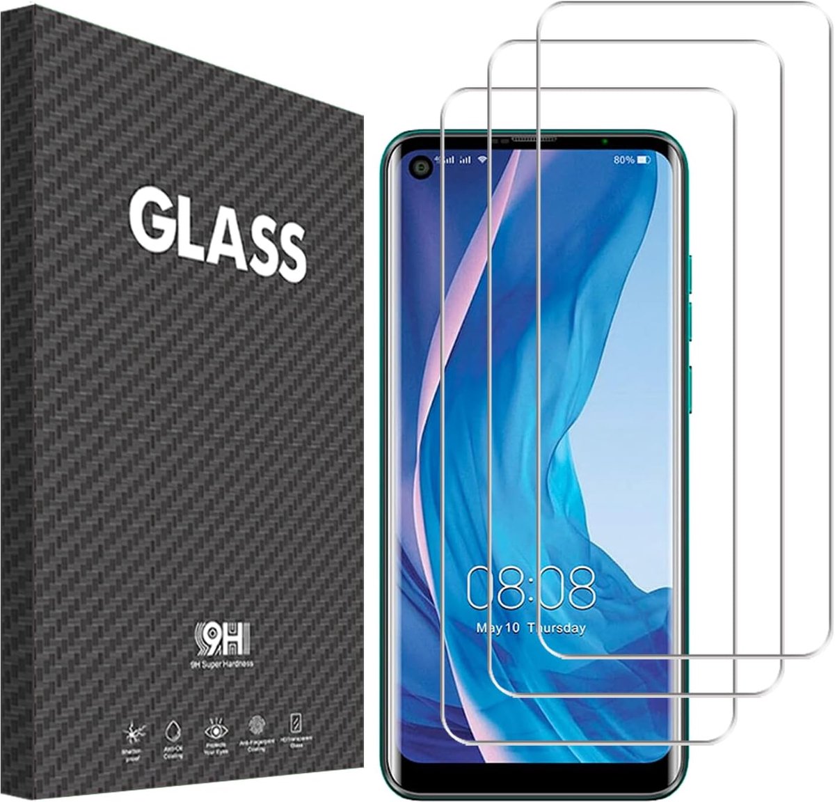 Protector voor Ulefone Note 11P Schermbeschermer,3 Stuks Extern beeldscherm HD Doorzichtig Anti-krassen Anti-vingerafdrukken Bubbelvrij 9H Gehard Glas Eenvoudig te installeren