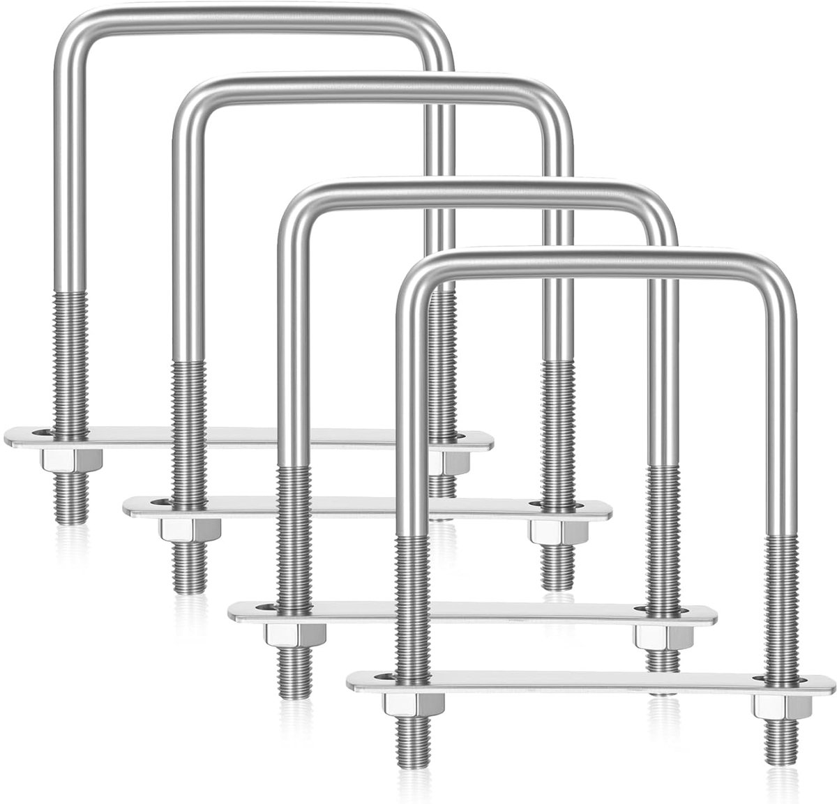 U-bouten M8 x 70 x 110mm, U-schroeven, U-bolzen, Beugel met moeren & montageplaat voor framebevestiging, Zurrbeugel, Auto Reparatie