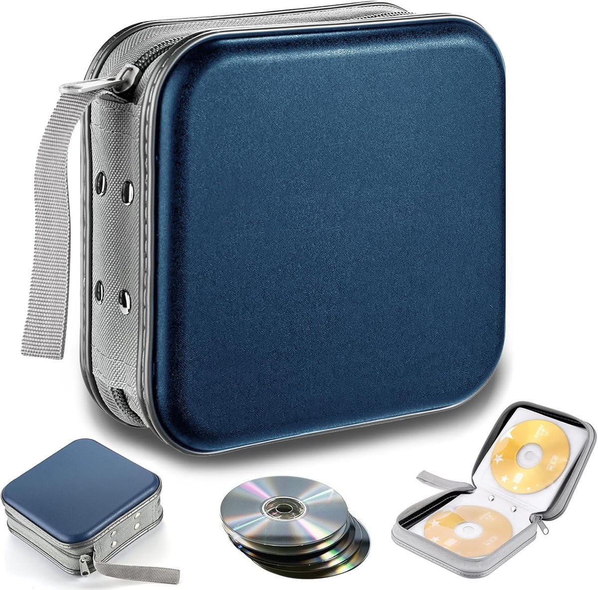 Opbergtas voor 40 CD's en DVD's, Ruimtebesparende Zippered Handtas van Oxford, Ideaal voor Thuis en Auto