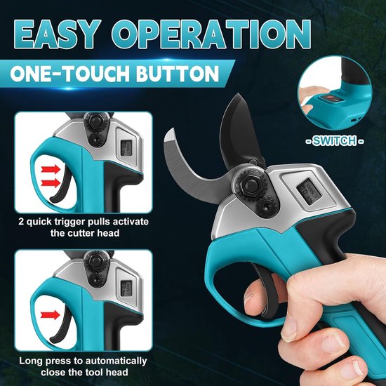 Takkenschaar, snoeischaar met telescoopstang 45 mm, compatibel met Makita 18 V (zonder batterijen), borstelloze boomschaar, accuschaar met telescoopsteel voor het snoeien van bomen — afbeelding 3