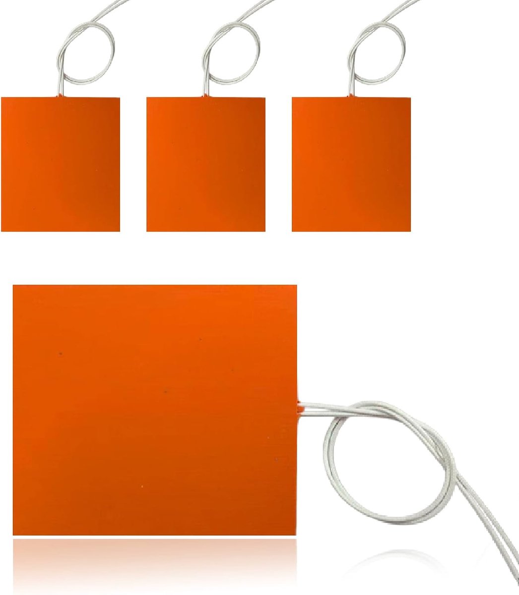 4 stuks constante temperatuur verwarmingsplaat: 120×100mm 12W 12V duurzame siliconen rubber verwarmingsplaat, verwarmingsmat 12v, siliconen verwarmingskussen voor leidingen kleppen