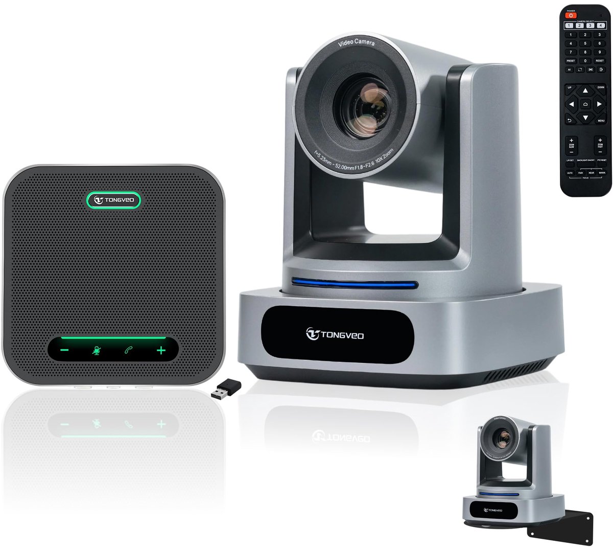 Conferentiecamera 4K PTZ - 10X Zoom - Bluetooth Speakerphone - USB 3.0 HDMI - Voor Kerken En Online Vergaderingen