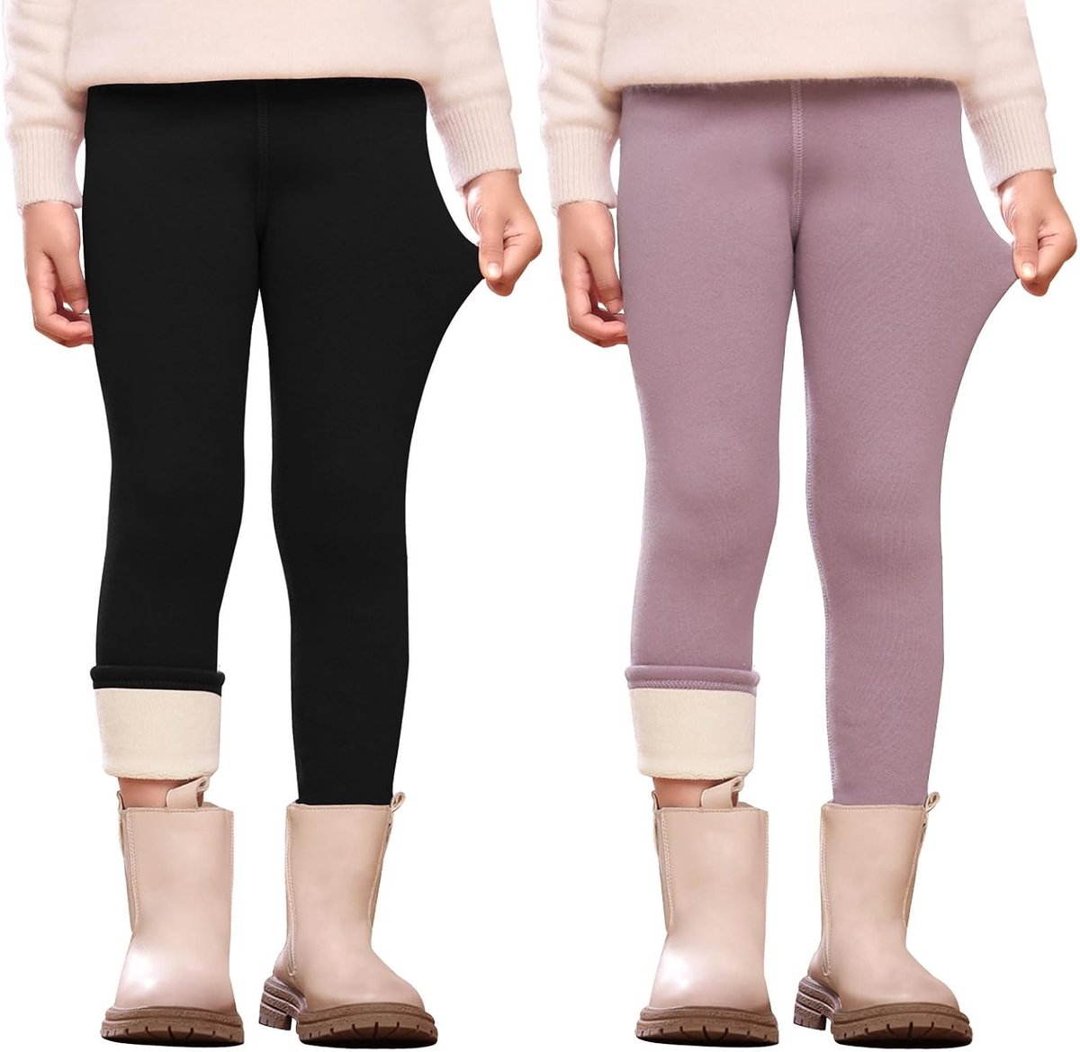 Thermolegging voor meisjes, zacht gevoerde stretch thermische broek, dikke behaaglijke warme winterlegging voor kinderen