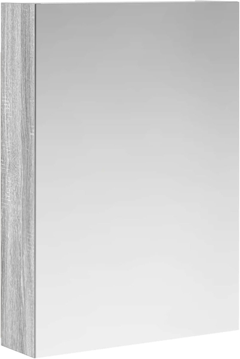 Badkamer spiegelkast grijs sonoma 50 x 14,5 x 70 cm, spiegelkast badkamer wandspiegelkast voor familiebadkamer kleedkamer 889044