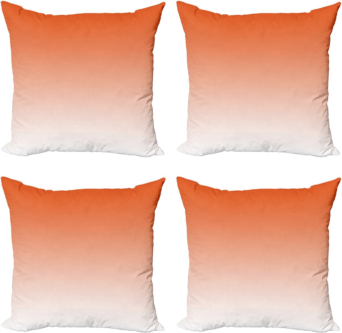ABAKUHAUS Ombre Sierkussen Kussenhoes 4er Set, Zonsondergang in Warm Desert, Modern Accent Dubbelzijdige Digitale Print, 50 x 50 cm, Oranje