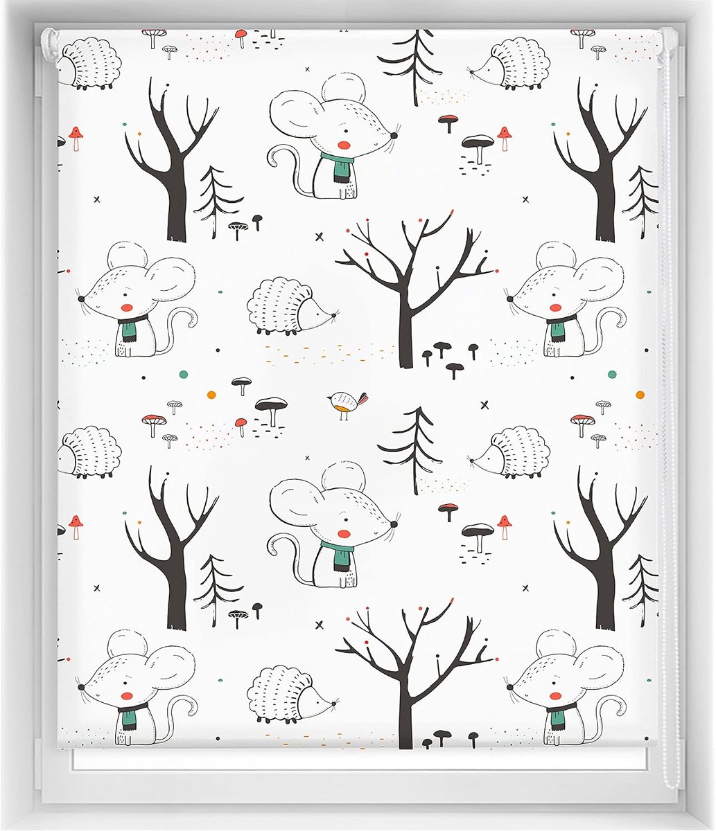 Easy jaloezie zonder boren, bedrukt, lichtdoorlatend, digitale druk, Into The Wood, 130 x 150 cm (breedte per hoogte), stofmaat 127 x 145 cm